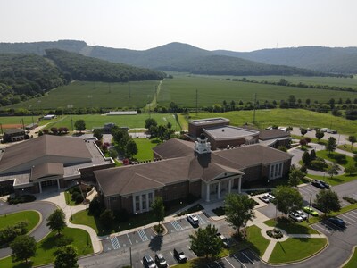 An ariel view of the current Garth Campus.