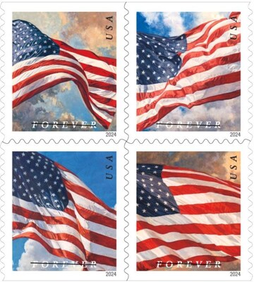 USPS Issues U.S. Flags stamps on Flag Day.