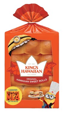 King’s Hawaiian Original Hawaiian Sweet Rolls with Despicable Me 4 Themed Limited-Edition Packaging.