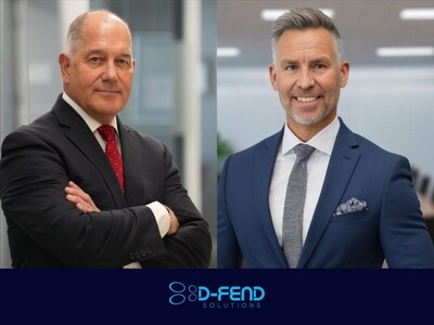 D-Fend Solutions strengthens its US team with seasoned defense and homeland security experts to meet increasing demand for counter-drone solutions. Key hires: Gordon Kesting, VP US Sales & Business Development (left), and Glenn McArthur, Business Development Manager (right).