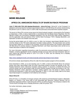 AFRICA OIL ANNOUNCES RESULTS OF SHARE BUYBACK PROGRAM (CNW Group/Africa Oil Corp.)
