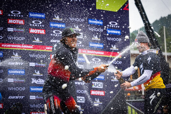 Monster Energy’s Amaury Pierron Takes First Place at the UCI Downhill Mountain Bike World Cup in Val Di Sole, Italy (PRNewsfoto/Monster Energy)