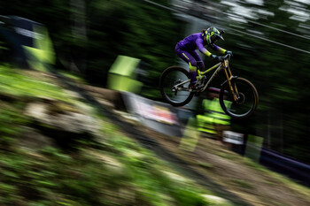 Monster Energy's Marine Cabirou Takes 2nd Place in the Elite Women’s Division at the UCI Downhill Mountain Bike World Cup in Val Di Sole, Italy (PRNewsfoto/Monster Energy)