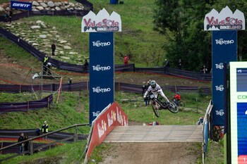 Monster Army Rider Erice van Leuven Earns Third Place in the Junior Women’s Division at the UCI Downhill Mountain Bike World Cup in Val Di Sole, Italy (PRNewsfoto/Monster Energy)