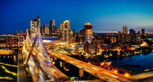 Boston at night
