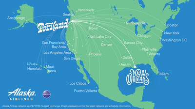 The vibrant city of New Orleans will be Alaska’s 55th nonstop destination from Portland International Airport when service begins in January.
