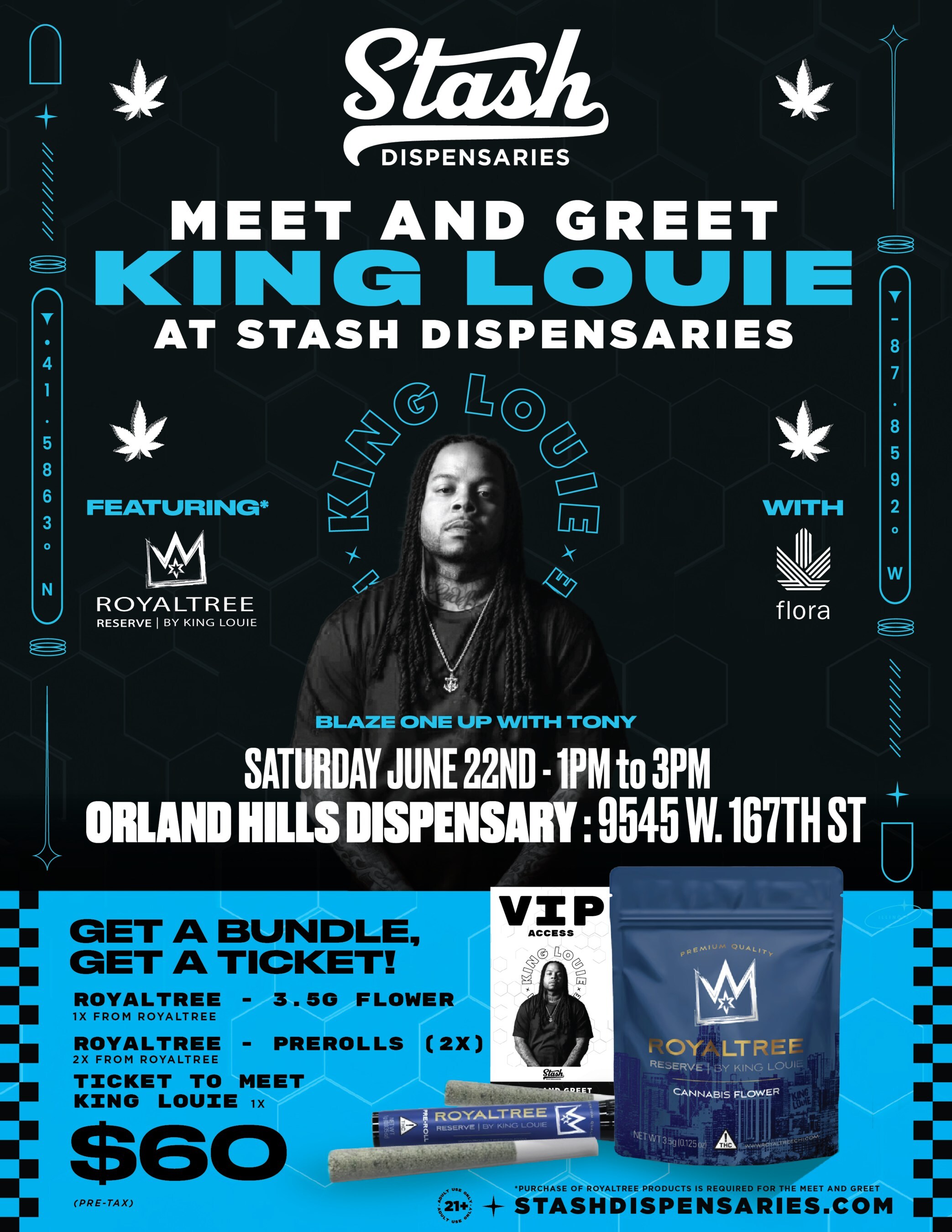 Stash Dispensaries Announces Exclusive Meet &amp; Greet Bundle with Chicago Rapper King Louie on 6/22 in Orland Hills, IL.