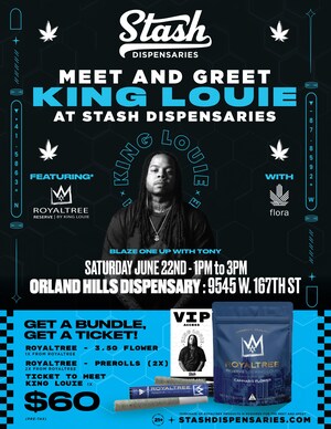 Stash Dispensaries Announces Exclusive Meet & Greet Bundle with Chicago Rapper King Louie on 6/22 in Orland Hills, IL.