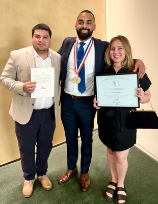 From left to right: Oyate Group Program Coordinator Alexander Reyes; Oyate Group CEO, President and Founder Tomas Ramos; and Oyate Group Director of Programs Augustina Warton