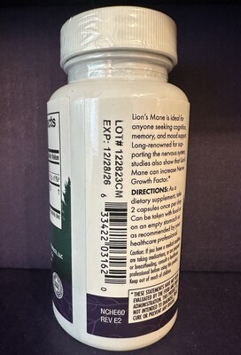 Authentic Host Defense bottles have a lot code and expiration date printed on the wrap label around the bottle, above the UPC code. The plastic seal around the lid is transparent and does not have any text.