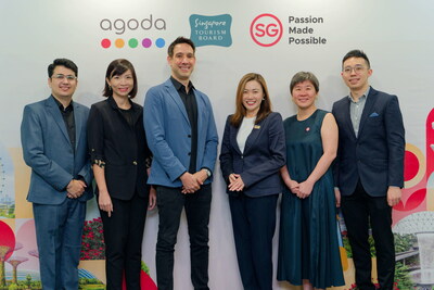 Photo Credit - STB. From left to right: Mr Pranjal Kalra: Associate Director of Singapore - Agoda, Ms Eunice Yue: Director of Strategic Partnership Markets Team - Agoda, Mr Omri Morgenshtern: Chief Executive Officer - Agoda, Ms Melissa Ow: Chief Executive - STB, Ms Juliana Kua: Assistant Chief Executive, International Group - STB and Mr Jian Xuan Lee: Area Director to Malaysia, Thailand, Brunei, Cambodia, Laos, International Group - STB