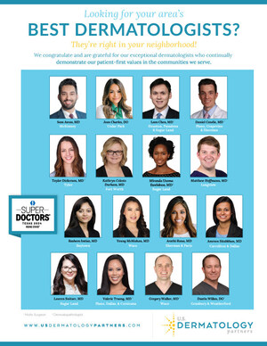 Super Doctors® Recognizes 16 Dermatology Partners Physicians as Rising Stars in Peer-Nominated Award