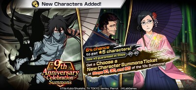 KLab Inc. announced that its hit 3D action game Bleach: Brave Souls will be holding the 9th Anniversary Celebration Campaign from today, Thursday, June 20.