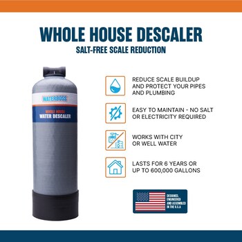 The new WaterBoss salt-free descaler removes scale from tap water and helps extend the lifespan of pipes and major household appliances.