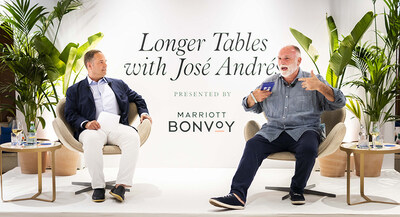 Anthony Capuano, President and Chief Executive Officer, Marriott International, (left) and Jose Andres, Founder and Chief Feeding Officer, World Central Kitchen at the Cannes Lions International Festival of Creativity