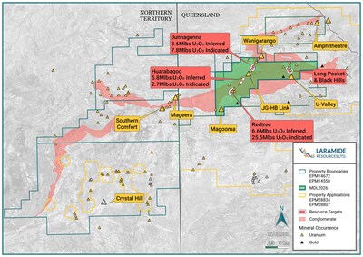 Figure 1: Location of Drill Target Areas (CNW Group/Laramide Resources Ltd.)