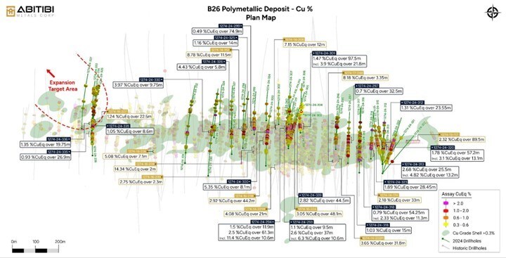 Figure 1 – Copper Plan View (CNW Group/Abitibi Metals Corp.) Figure 1 – Copper Plan View (CNW Group/Abitibi Metals Corp.)