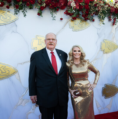 Kansas City Chiefs Coach, Andy Reid and wife Tammy Reid, on the red carpet. Photo credit: Chiefs