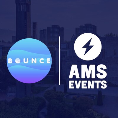 Logo of Bounced Inc next to a logo of the UBC Alma-Mater Society, symbolizing their new partnership (CNW Group/Bounced Inc.)