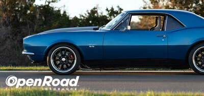 A 1967 Chevrolet Camaro SS preparing for a sunset cruise with OpenRoad protection. (PRNewsfoto/Open Road Insurance)