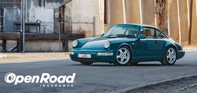 A gorgeous 964 Porsche 911 exploring the city life | Hit the Road with OpenRoad. (PRNewsfoto/Open Road Insurance)