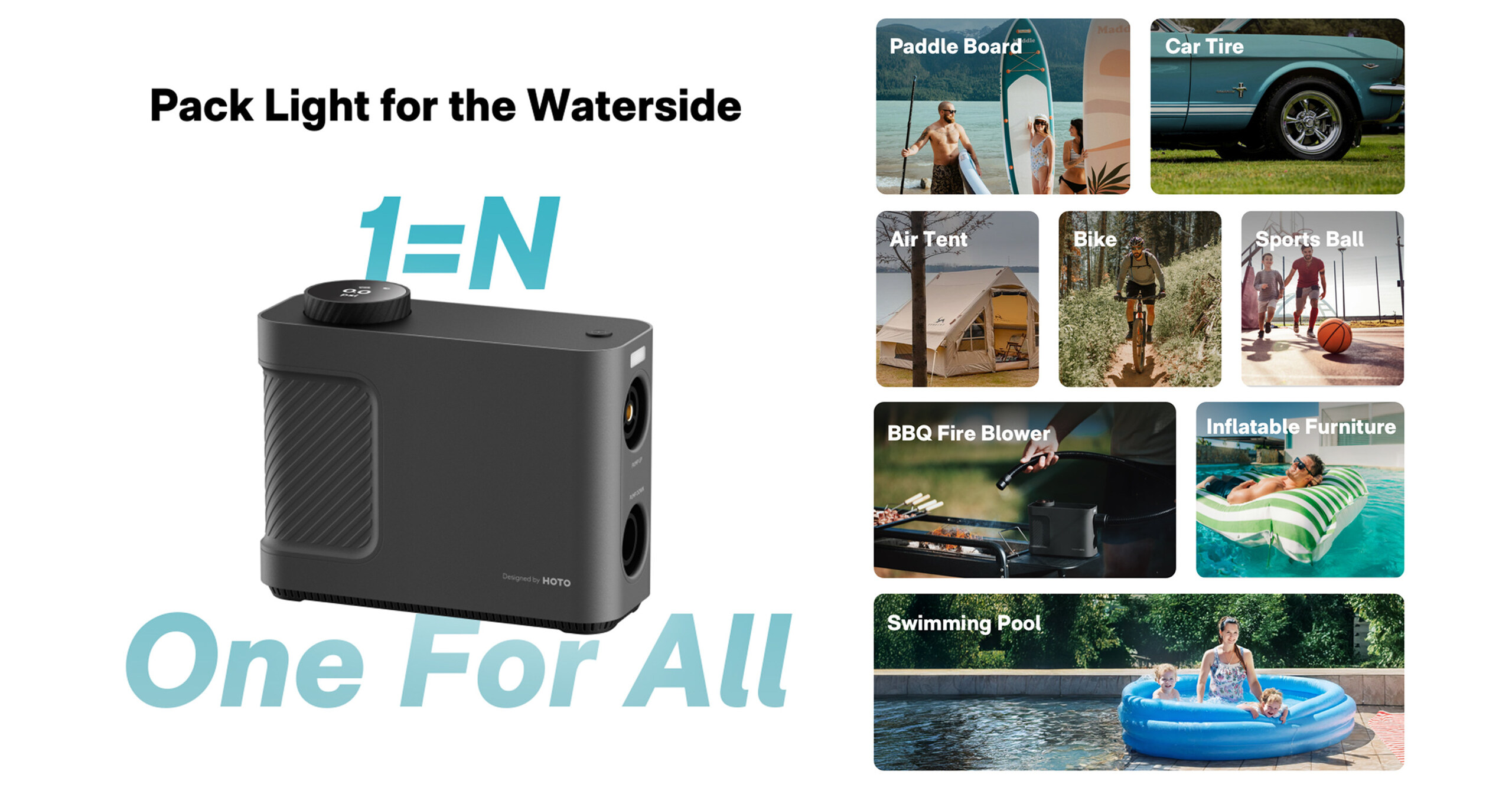 HOTO Introduces Air Pump Master: The Ultimate Compact and Multifunctional Inflation Device for Summer Activities