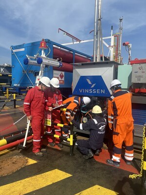 Engineers Inspecting VINSSEN's Hydrogen Fuel Cell System, Onboard the Vessel 