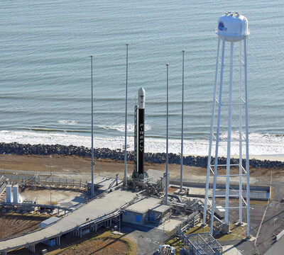 Rendering of Firefly's Alpha rocket on Pad-0A at the Mid-Atlantic Regional Spaceport on Wallops Island, Virginia