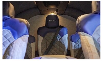 The interior of the Limited Edition 500 Vision Jet by Cirrus Aircraft shown at the Aircraft Interiors Expo (AIX), featured Made in Italy material from Alcantara.