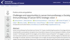 SITC Publishes First Manuscript in JITC Special Series on the Current Challenges and Opportunities in Cancer Immunotherapy