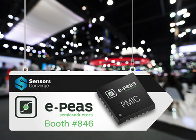 Efficient e-peas energy harvesting technology powers stand-alone sensor applications on show at Sensors Converge