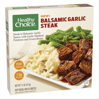 Conagra Brands, one of North America's leading branded food companies, has unveiled an exciting line-up of innovation this summer, bringing more than 50 new items to consumers. Among the new introductions are four new single-serve meals from Healthy Choice that feature a main protein, two sides, and a flavorful sauce. The collection includes Balsamic Garlic Steak with green beans and garlic mashed potatoes.