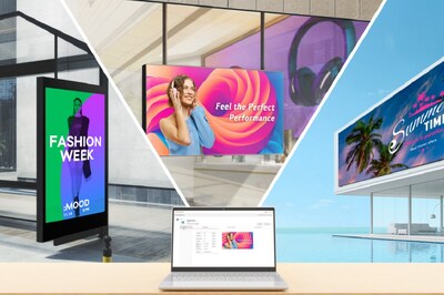 Plataforma em nuvem permite a compra e gerenciamento de soluções de sinalização digital da LG. Crédito: Divulgação LG