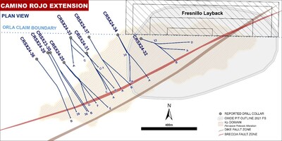 Figure 1: Plan View Showing Location of Reported Drill Holes (CNW Group/Orla Mining Ltd.)