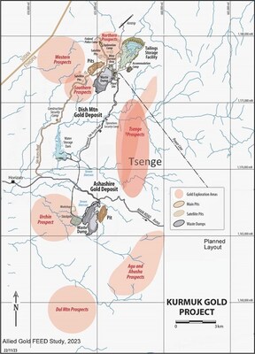 Figure 1 – Kurmuk Near Mine Prospect Map (CNW Group/Allied Gold Corporation)