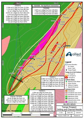 Figure 5 Tsenge Prospect Drillhole Location Plan (CNW Group/Allied Gold Corporation)