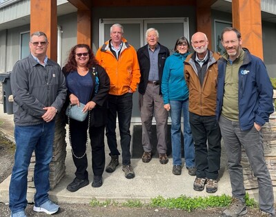 Figure 2 – FPX Nickel Board of Directors Meeting June 2024, Fort St James, BC (Board Members from left: Peter Marshall, Kim Baird, Jim Gilbert, Peter Bradshaw, Anne Currie, Rob Pease, Martin Turenne) (CNW Group/FPX Nickel Corp.)