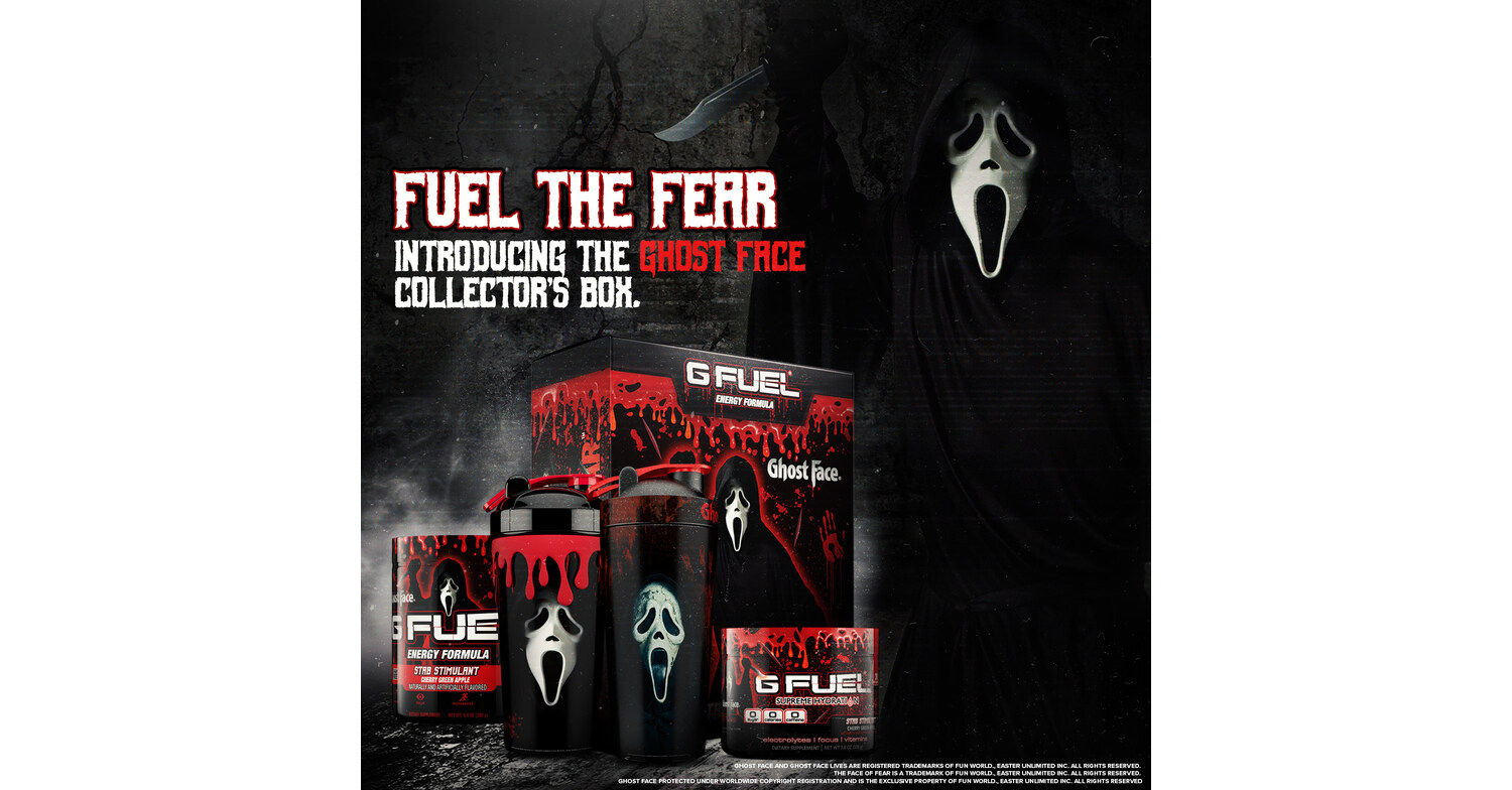 G FUEL Unleashes GHOST FACE® Inspired Collection in Collaboration with Fun World