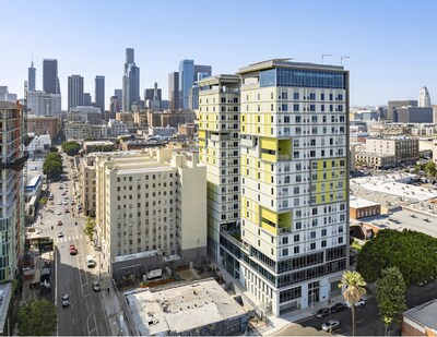 Weingart Tower 1 the largest homeless housing project in Los Angeles is now open.