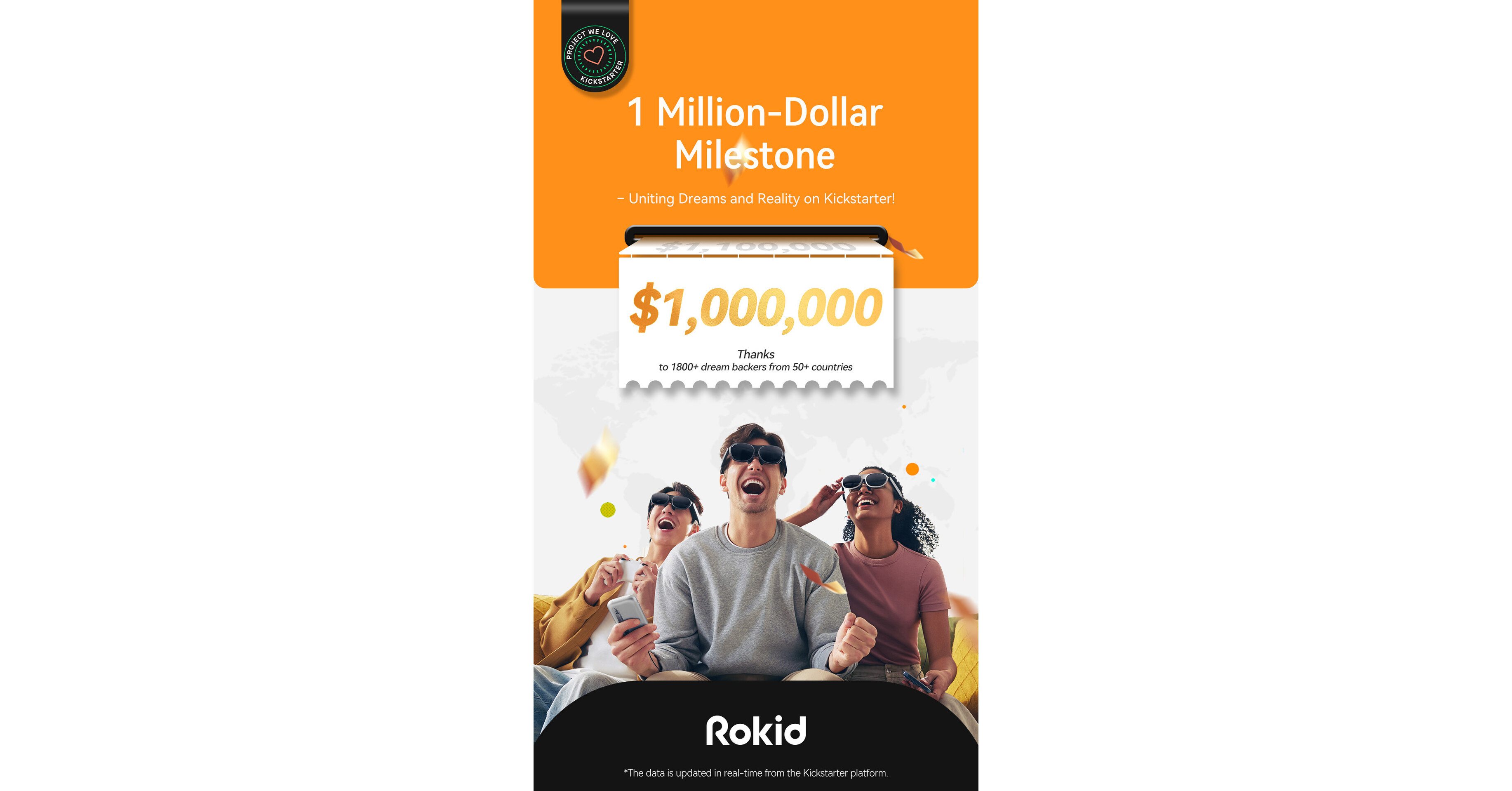 Rokid AR Lite Exceeds  Million Milestone on Kickstarter with 15 Days Remaining