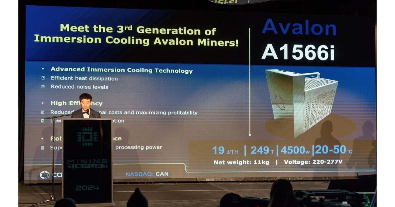Canaan Launches the Third Generation of Immersion Cooling Avalon Miner  A1566I at Mining Disrupt 2024