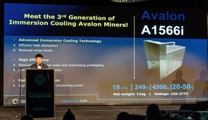 Canaan presenta la tercera generación de Immersion Cooling Avalon Miner A1566I en Mining Disrupt 2024