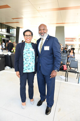 Houston Housing Authority President & CEO David A. Northern Sr. and HUD Regional Administrator Candace Valenzuela announce $6.25 million in new affordable housing programs for Houston, June 25, 2024. (Quincy Holmes)