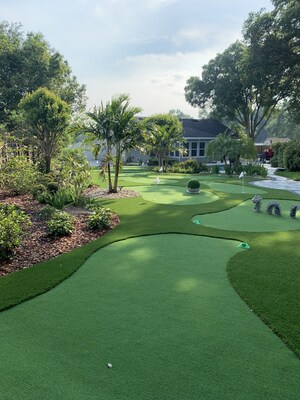 Backyard artificial putting green installation in Casselberry, FL, by BCD Enterprise Services