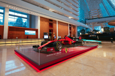 A replica of the SF90 on display at Tower 1 Hotel Lobby in 2023