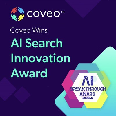 Coveo Wins AI Search Innovation Award from AI Breakthrough (CNW Group/Coveo Solutions Inc.)