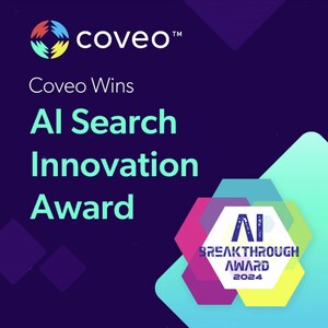Coveo Demonstrates AI Leadership, Winning "AI Search Innovation Award" at 7th Annual AI Breakthrough Awards