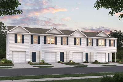 Holly Springs Floor Plan Exterior Rendering | New Homes in Hickory, NC | The Townhomes at Trivium by Century Complete