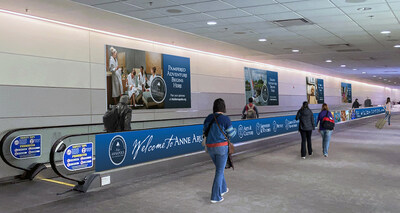 Arrival passengers will experience the ‘Visit Annapolis & Anne Arundel County tunnel’ in the Concourse at BWI Marshall Airport as they head to baggage claim.