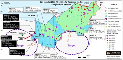 Figure 2: San Marcial General Longitudinal Resource Area, View Southwest (CNW Group/GR Silver Mining Ltd.)